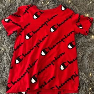 Red champion shirt